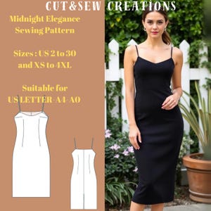 Wedding Guest Dress Sewing Pattern,Sizes ;US 2 to 30 and XS to 4XL,Suitable A0- A4-US Letter
