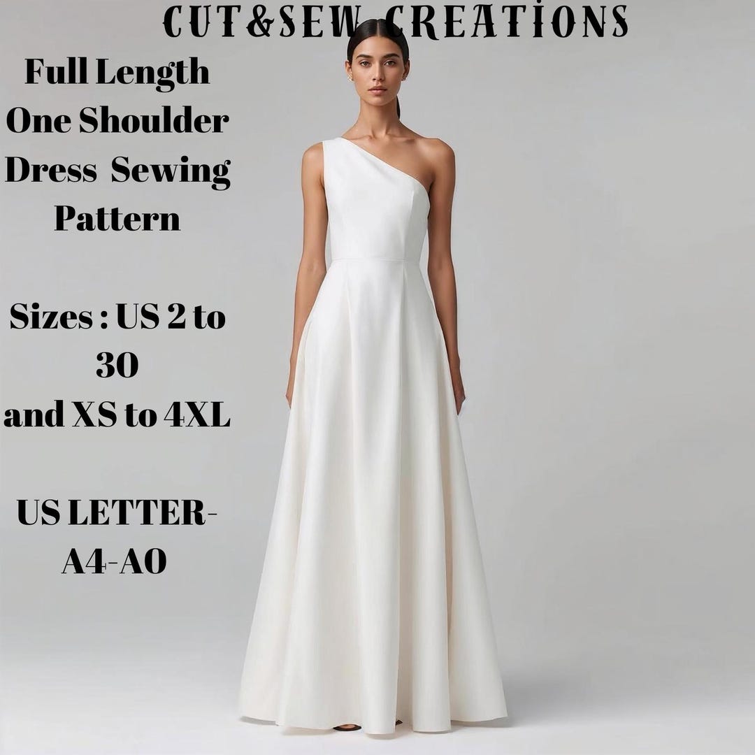 one shoulder long sleeve dress pattern Simplicity Sewing Pattern 8870 Misses Special Occasion One Shoulder Dresses