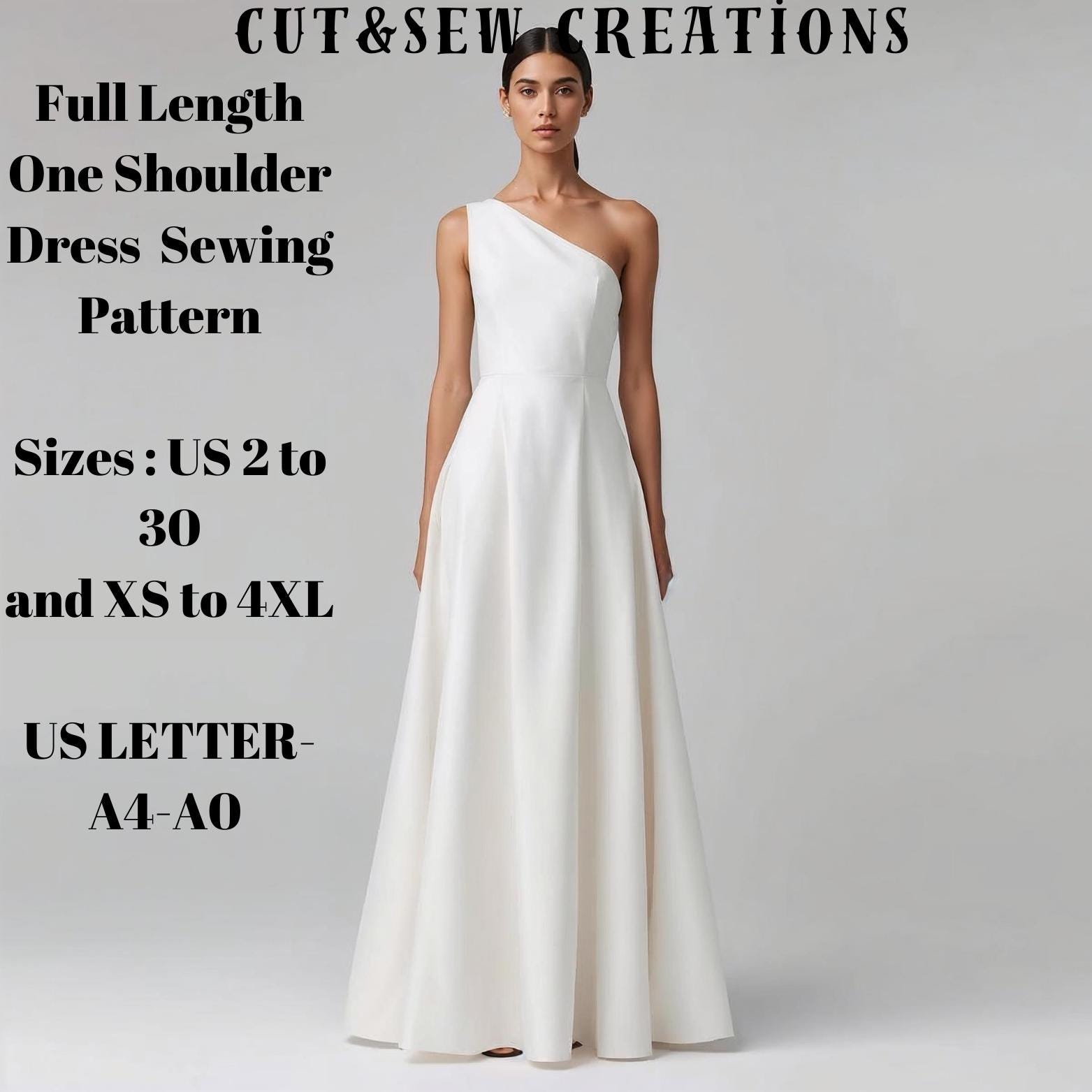 pattern one shoulder dress Alghero One Shoulder Dress Free Sewing Pattern