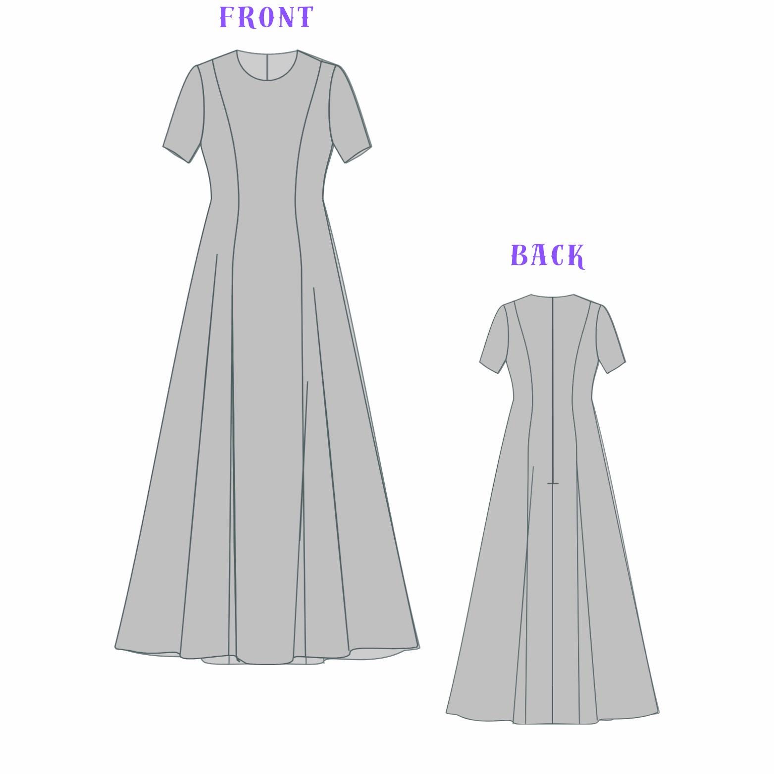 Full Length Flared Dress Sewing Pattern Available in US Sizes 2-30 (XS-4XL), Compatible With A0/A4/US Letter Paper Formats. - Etsy Full Length Flared Dress Sewing Pattern Available in US Sizes 2-30 (XS-4XL), Compatible With A0/A4/US Letter Paper Formats. - Etsy