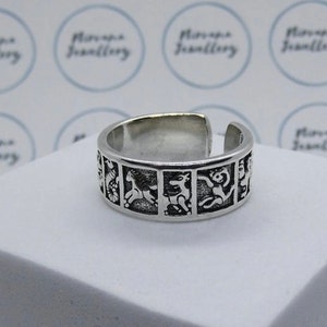 Zodiac / Constellation 925 Sterling Silver Plated Resizable Ring