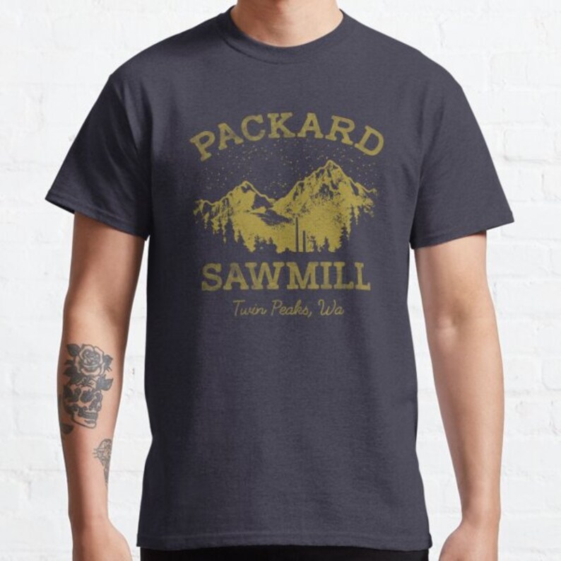 Twin Peaks Packard Sawmill Distressed Retro Vista Logo Classic .jpg T ...