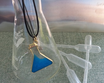 Collier fiole Erlenmeyer, cadeau parfait pour chimiste ou scientifique !