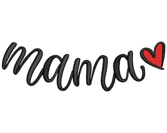 Curved Mama Machine Embroidery Design. Mama Collar Embroidery Designs 4 Sizes. Mommy embroidery