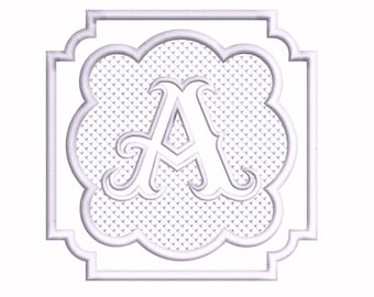 A to Z Monogram Embroidery Designs Embossed Embroidery Monogram Font, Machine Embroidery Monogram Font, Embossed Knock Down INSTANT DOWNLOAD