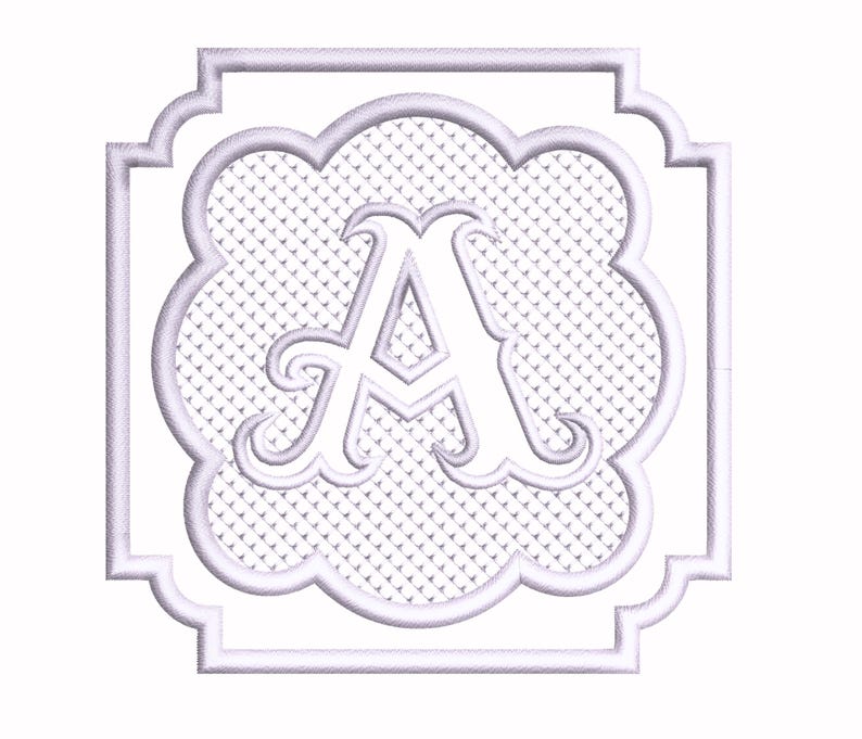 A to Z Monogram Embroidery Designs Embossed Embroidery Monogram Font ...