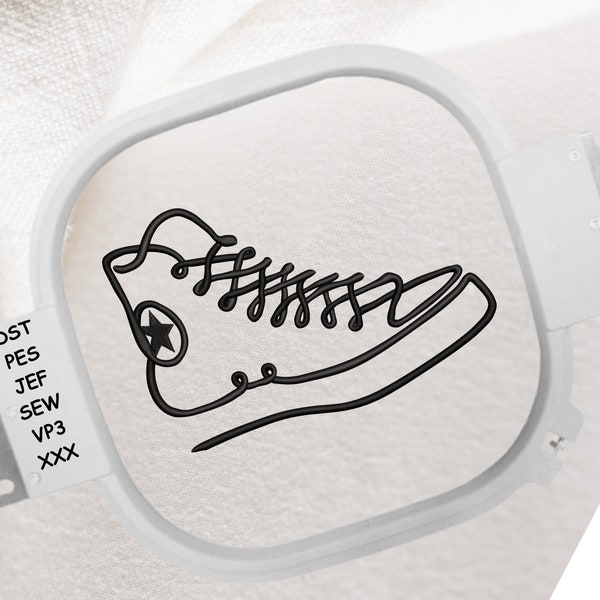 Minimalist Embroidery Designs for All Star Converse Shoe line Embroidery on your t-shirt or sweatshirt