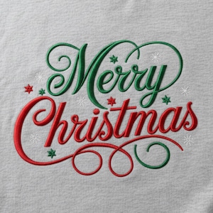 Diseño de bordado navideño / Archivo PES / Fuentes navideñas vintage / Descarga instantánea / Diseños de bordado a máquina navideños / 3 tamaños