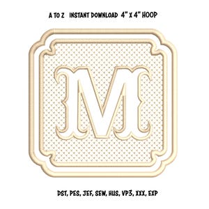 Monogram Embroidery Designs Embossed Embroidery Monogram Font, Machine Embroidery Monogram Font, Embossed Knock Down INSTANT DOWNLOAD