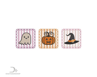Spooky Season Embroidery Design - Halloween Icons Embroidery Design - Spooky Season - 3 Sizes - Instant Download