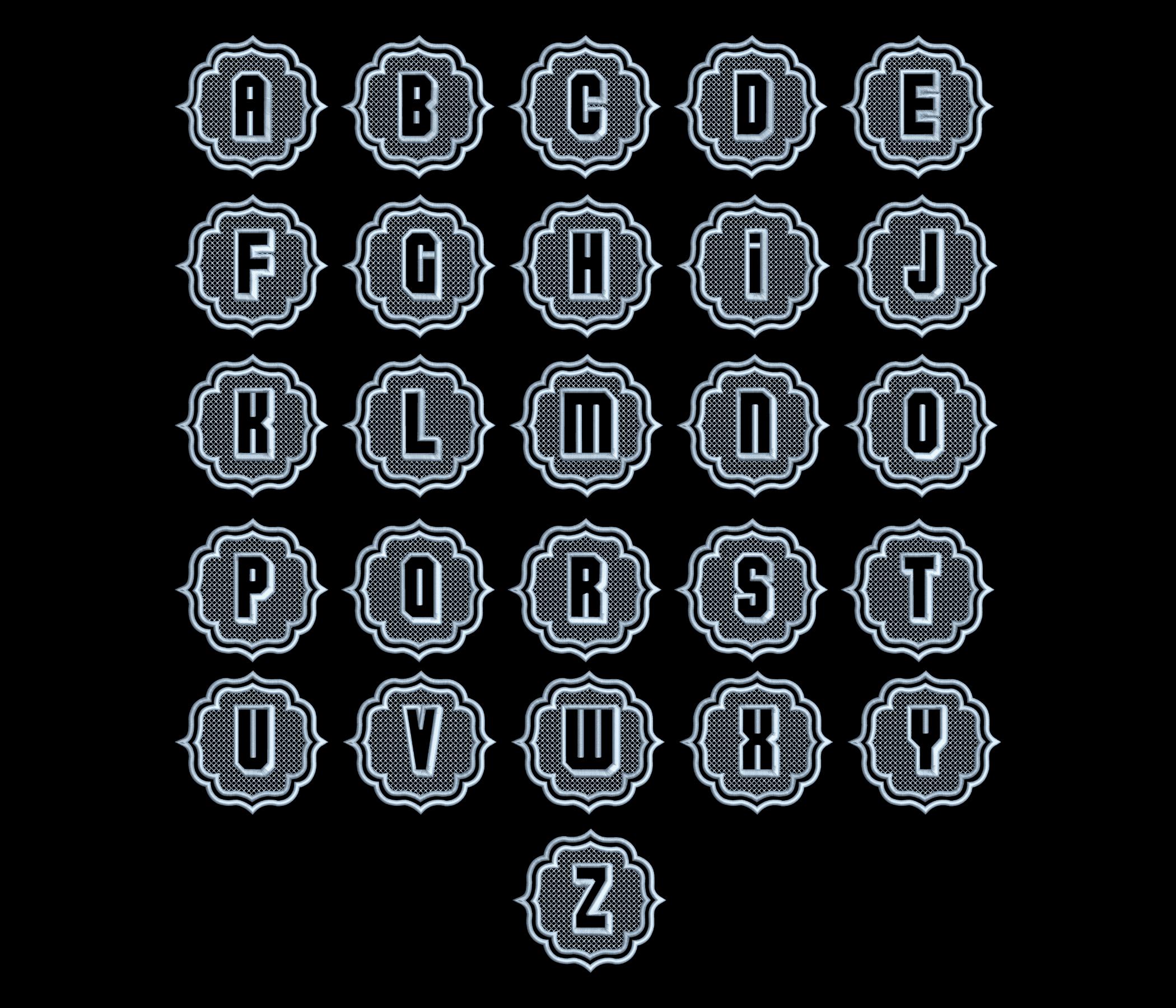 Embossed Embroidery Monogram Font, Machine Embroidery Monogram Fonts ...