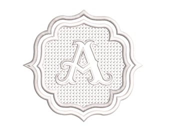 Embossed Monogram Embroidery Designs Font Towel Monogram Embroidery files, 4x4 Hoop (dst, pes, exp, jef, vp3, xxx) (Instant Download)