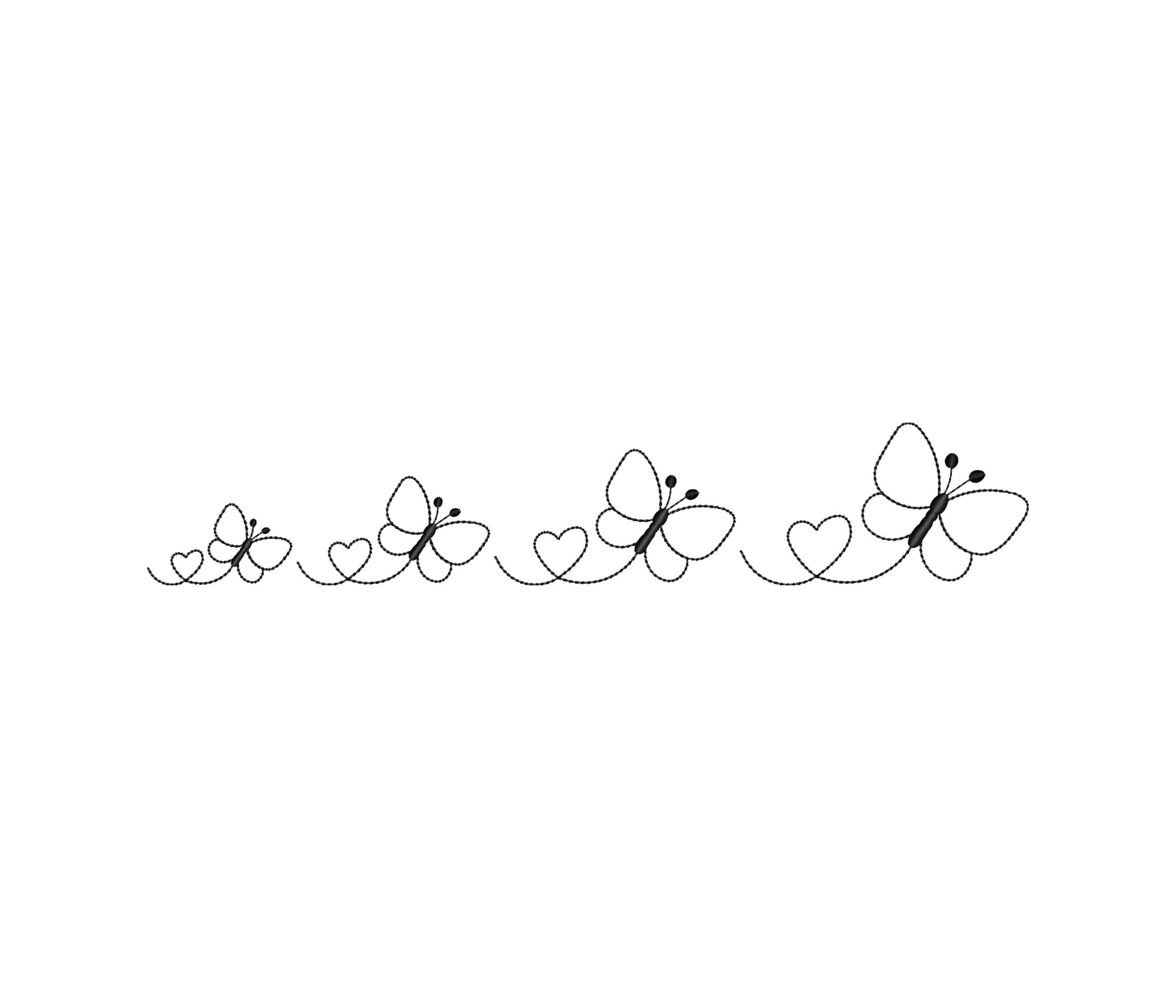 Mini Heart Butterfly Embroidery --4 Sizes--machine Embroidery Design ...