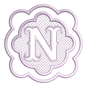 Präglat monogrambroderitypsnitt (4x4-båge) - Maskinbroderidesign för handduksmonogrambroderifiler (Direkt nedladdning A-Ö)