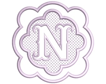 Embossed Monogram Embroidery Font (4x4 Hoop) - Machine Embroidery Design for Towel monogram embroidery files (Instant Download A-Z)