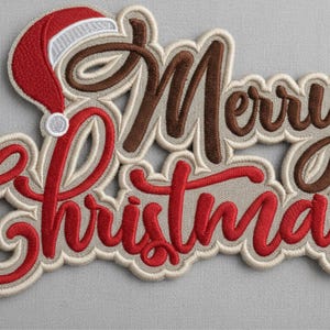 Merry Christmas Embroidery Iron on patch