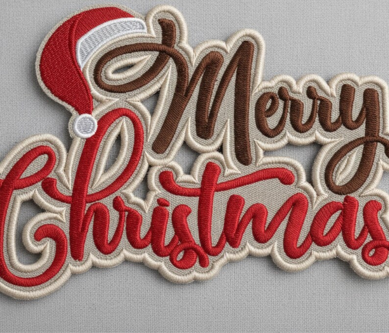 Merry Christmas Embroidery Iron on patch