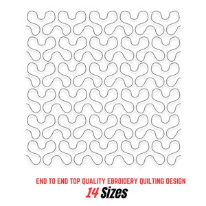 Stipple quilt embroidery design.block machine Continuous stipple machine embroidery design. Edge to  edge. 14 Sizes