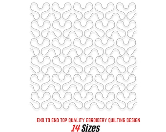 Stipple quilt embroidery design.block machine Continuous stipple machine embroidery design. Edge to  edge. 14 Sizes