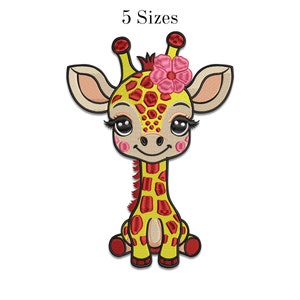 Giraffe Embroidery Designs - Baby Giraffe Embroidery Design for Baby Girl - Precious Giraffe Embroidery
