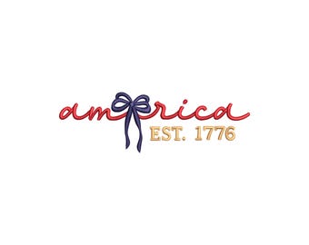 Amerika Stickdatei, Kokette Stickdatei, Patriotische Stickdatei für den 4.Juli, USA Stickmuster, 4 Größen, pdf Datei