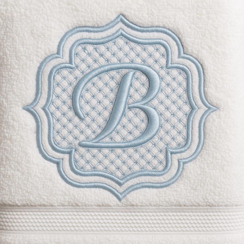 Monogram Towel Embroidery File, Embossed Towel Embroidery File