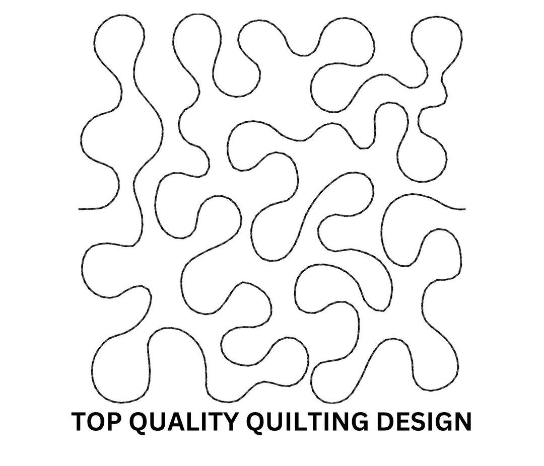 Stipple Quilt Block Machine Embroidery Design. Continuous Etsy