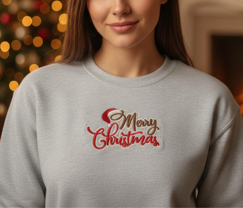 Merry Christmas Embroidery Iron on patch