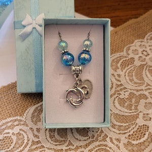 Dolphin Necklace, Kids Initial Necklace, Dolphin Jewelry, Ocean Jewelry, Dolphin Charm Necklace, Three Dolphin Necklace, Dolphin Gift