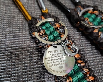 Personalized Paracord Keychain Lanyard: Inspirational Gift for Son