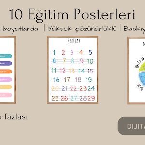 Çocuklar için Digital Eğitim Posterleri, Okul Posterleri. Renkler Sayılar Alfabe, Dijital Okul Posteri, Dijital Eğitim Posteri