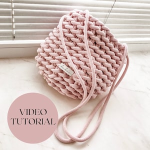 CROCHET BAG VIDEO tutorial pattern chunky purse quick crochet bag pattern net bag easy and quick video tutorial crochet bag for begginers