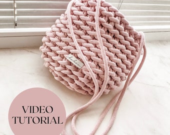 CROCHET BAG VIDEO tutorial pattern chunky purse quick crochet bag pattern net bag easy and quick video tutorial crochet bag for begginers