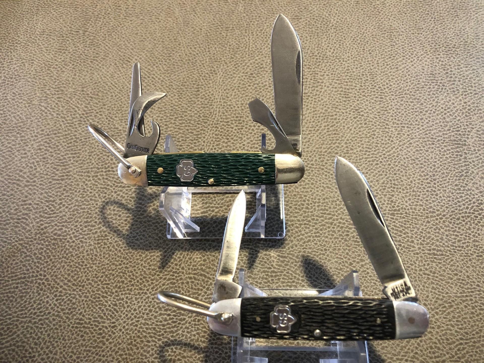 アンティークレミントン、ガールスカウトナイフ 1970'S Kutmaster USA 4-bladed Girl Scouts Knife, Jigged Hard