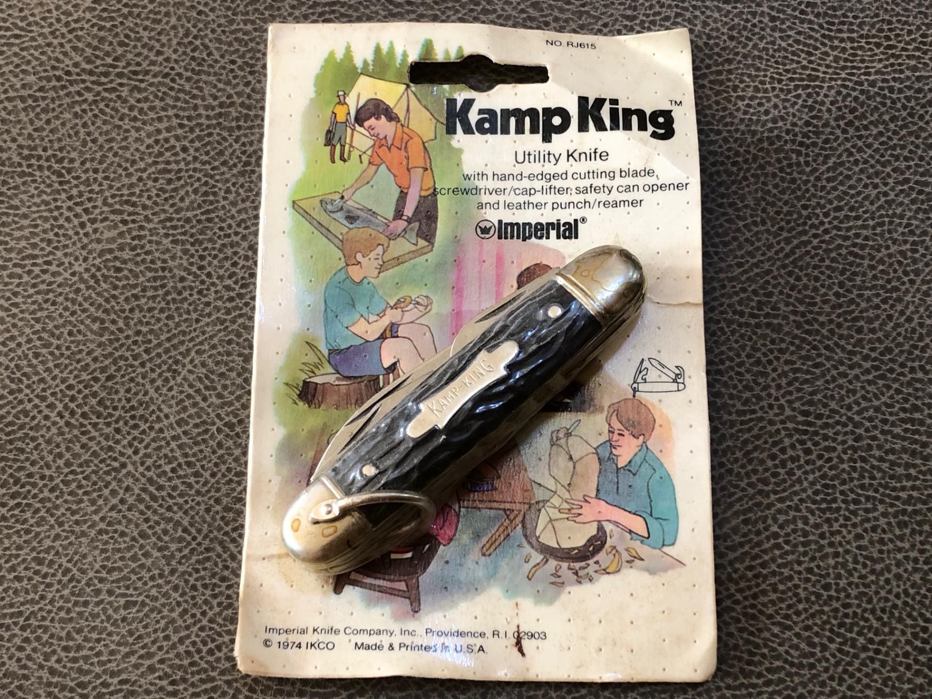 1974 Imperial Kamp King 4-bladed Utility Knife, Sealed in Original