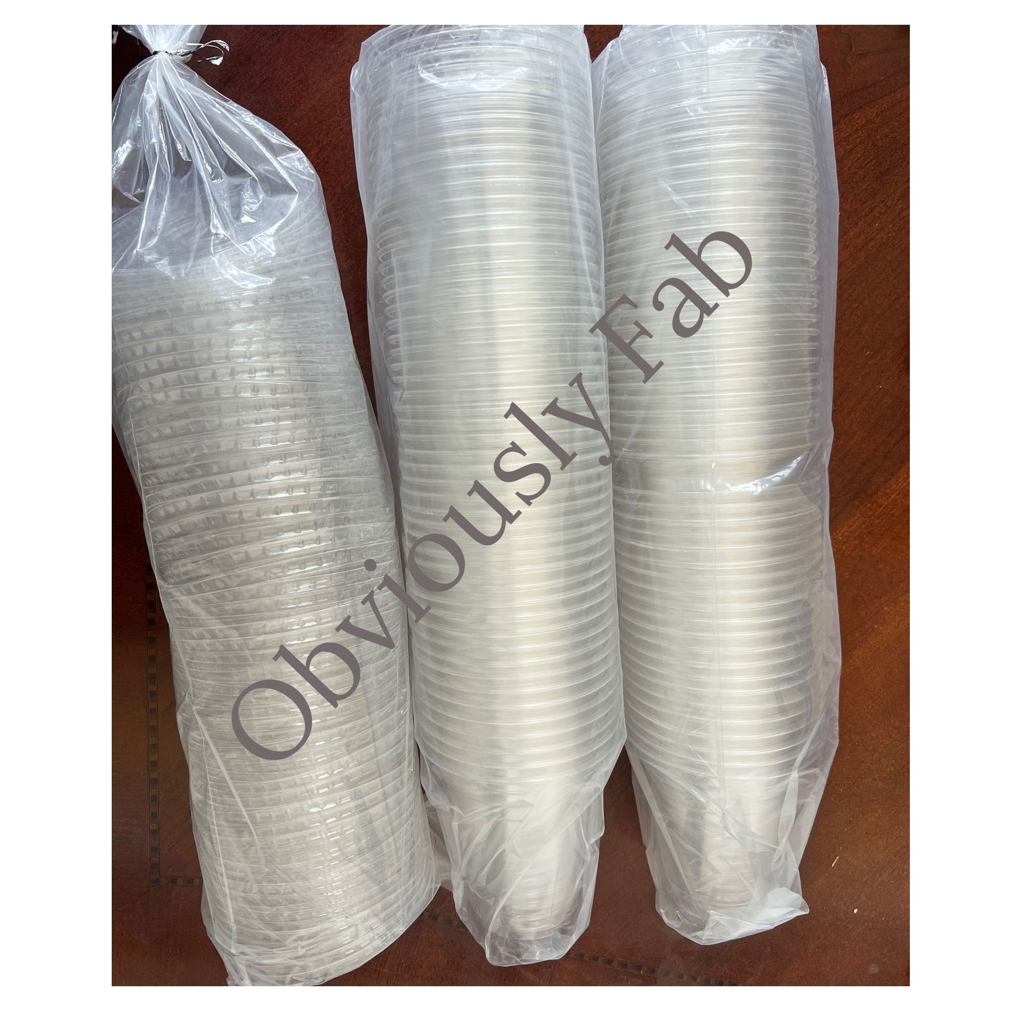 Biodegradable PLA Clear Plastic Cups With Flat Straw Slot Lids and