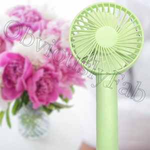 Green Wedding Souvenir Rechargeable Fan, Electric Hand Fan, Rechargeable Electric Hand Fan, 3 Speed Portable Usb Handheld Fan With Battery