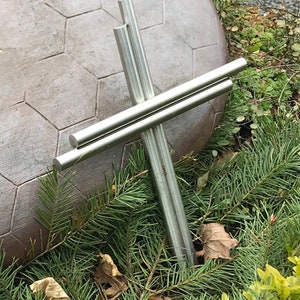 Stainless steel grave cross without ground spike