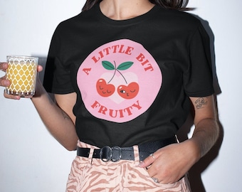 Fruity Lesbian Shirt <3 Pride Retro Shirt, Funny Subtle Lesbian Pride Merch, LGBTQ Graphic Tee Subtle Bi Pride, Femme Queer T-Shirt LGBT Tee