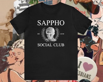 Sappho lesbisk skjorta <3 subtil stolthet merchandise, rolig sapfisk HBTQ-skjorta, queer present, lesbiska presenter, WLW, feministisk tee, HBTQ grafisk tee