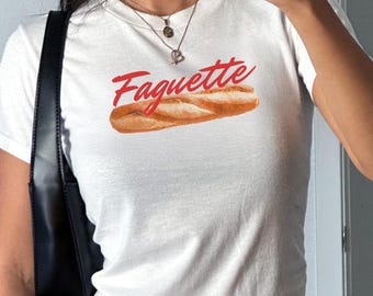 Faguette Funny Vintage Gay Pride Shirt | LGBTQ Baby Tee | Queer Gift for Your Favorite Twink or Lesbian <3