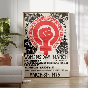 Women's März Vintage feministisches Poster | Trendige Retro druckbare Wandkunst, feministisches Poster, Scheiß auf das Patriarchat, Funky Maximalist Dekor