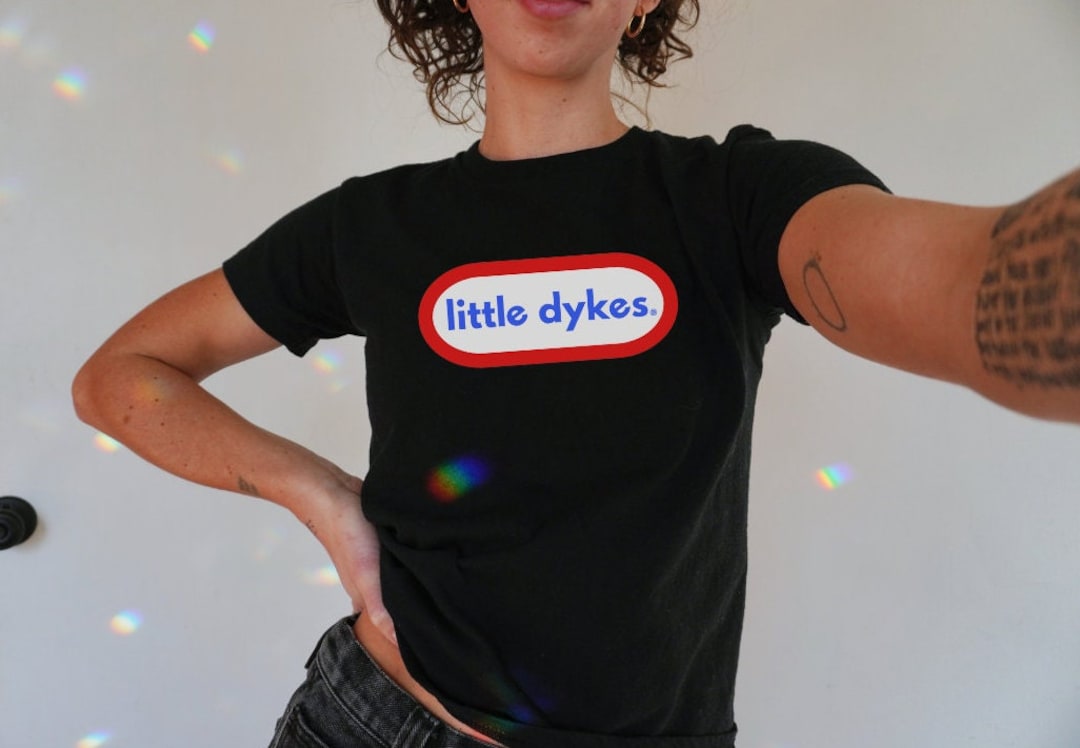 Little Dykes Funny Lesbian Shirt <3 90s Baby Tee, Dyke Lesbian