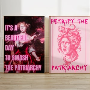 Petrify The Patriarchy | Feminist Poster, Medusa Art Print, Funny Feminist Art, Maximalist Decor, Indie Room Decor, Feminist Wall Art image 3