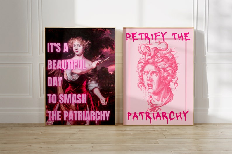 Petrify The Patriarchy | Feminist Poster, Medusa Art Print, Funny Feminist Art, Maximalist Decor, Indie Room Decor, Feminist Wall Art image 3