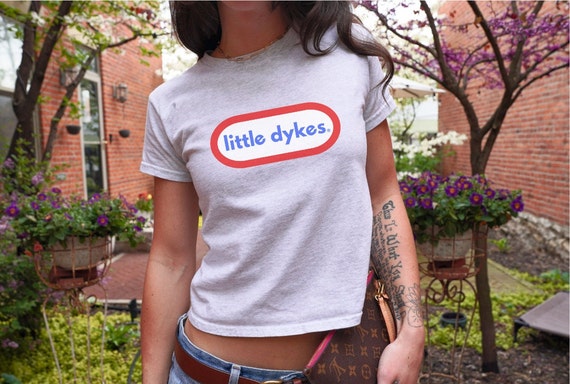 Little Dykes Funny Lesbian Shirt <3 90s Baby Tee, Dyke Lesbian