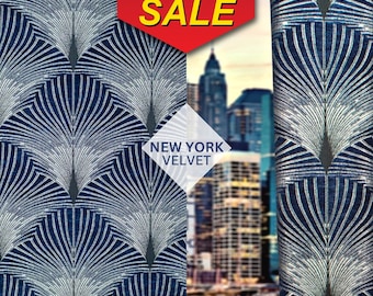 Art Decor Velvet Fabric by Fibre Naturelle, New York Collection, Geometric Velvet, Upholstery and Curtain Fabric, Home Decor Chenille