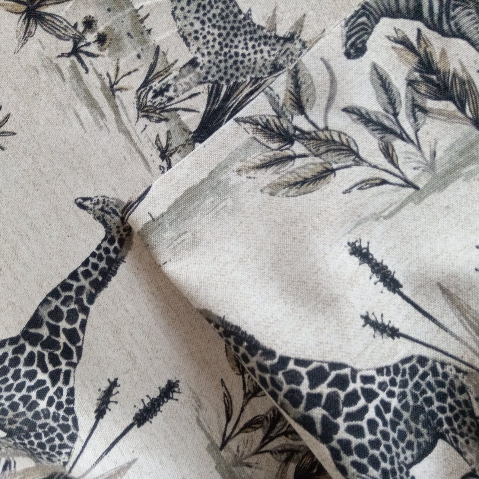 Safari Animals Fabric, Fabric With African Animals, Printed Animals