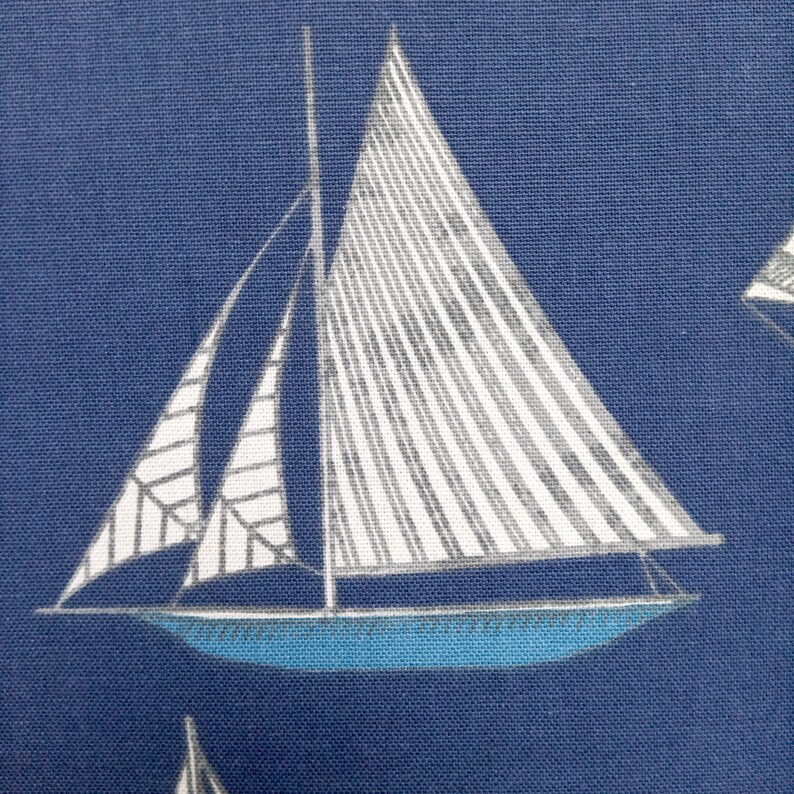 Nautical Fabric Cotton Fabric With Boats Ocean Sea Yachts Etsy