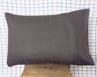 Brown Cotton Pillow Cases Set Of 2,Cotton Sateen Dobby Striped Brown Standard Queen Pillow Cases,Brown Bed Pillowcases,20x30 in